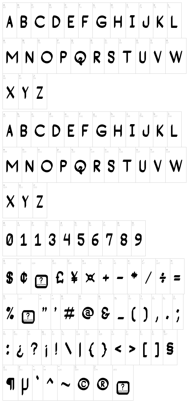 Consequad St font map